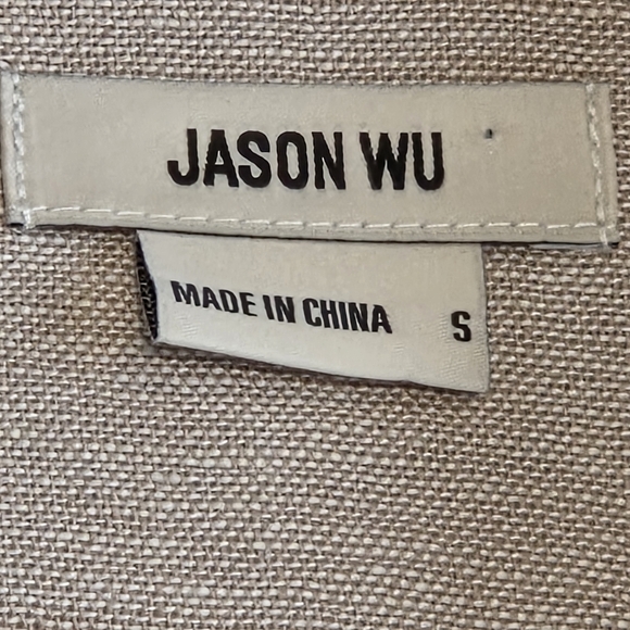 Jason Wu Linen Blend Beige Single Button Braided Detail Cropped Blazer Sz S - Picture 8 of 11